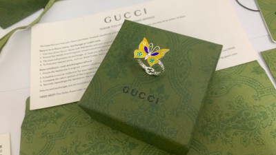 구ㅉ 인터로킹G 버터플라이 에나멜 링