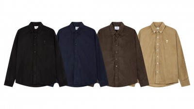 [NORMAL] 공용 24FW 아ㅁ 톤온톤 로고 코듀로이 코튼 셔츠