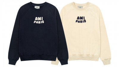 [NORMAL] 공용 25FW 아ㅁ 파리 로고패치 맨투맨 2컬러