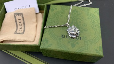 구ㅉ 라이언 헤드 실버 펜던트 목걸이