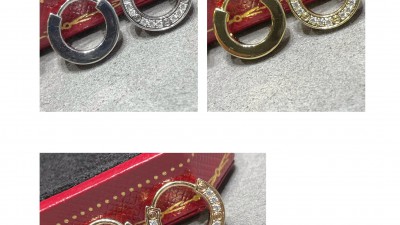 까ㄹ띠에 러브 후프 이어링 다이아 풀파베 3컬러