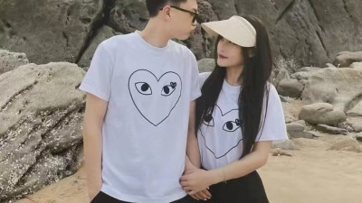 [공용][세일] 꼼ㄷ가르송 더블 하트 코튼 티셔츠 3컬러