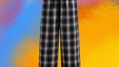 발ㄹ시아가 체크 믹스 스웨트 팬츠