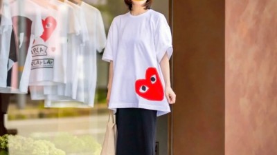 [공용][세일] 꼼ㄷ가르송 레드 하트 티셔츠 2컬러
