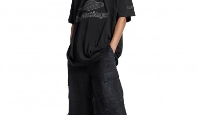 [세일] 발ㄹ시아가 3b 풋볼 오버사이즈 V넥 티셔츠