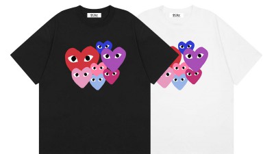 [공용][세일] 꼼ㄷ가르송 하트 프린트 티셔츠 2컬러