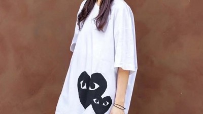 [공용][세일] 꼼ㄷ가르송 더블하트 프린트 티셔츠 2컬러
