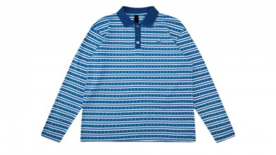 [공용] 크ㄹ하츠 매티보이 블루 스트라이프 롱 폴로 티셔츠