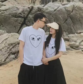 [공용][세일] 꼼ㄷ가르송 더블 하트 코튼 티셔츠 3컬러