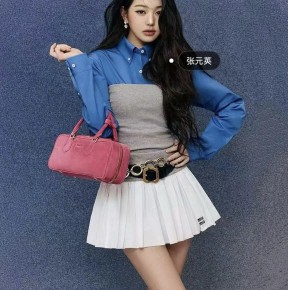 [세일] 미ㅇ미우 포플린 앤 저지 미니스커트