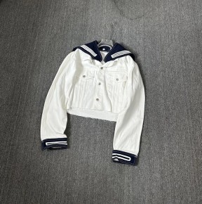 [세일][한정수량] 미ㅇ미우 세일러 칼라 데님 재킷