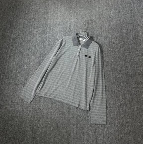 [세일][한정수량] 미ㅇ미우 스트라이프 코튼 저지 폴로 셔츠