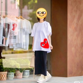 [공용][세일] 꼼ㄷ가르송 레드 하트 티셔츠 2컬러