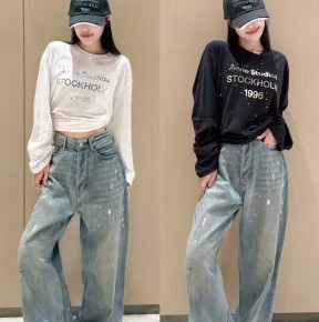 [공용][세일] 아ㅋ네 스튜디오 1996 라인스톤 로고 티셔츠 2컬러