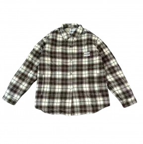 미ㅇ미우 체크 다운 셔츠 자켓
