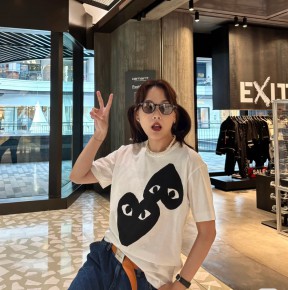 [공용][세일] 꼼ㄷ가르송 더블 하트 티셔츠 2컬러