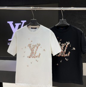 [공용] 루ㅇ비통 엠브로이더드 코튼 티셔츠 2컬러