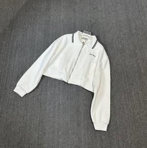 [세일] 미ㅇ미우 본디드 피케 및 테크니컬 저지 블루종 재킷