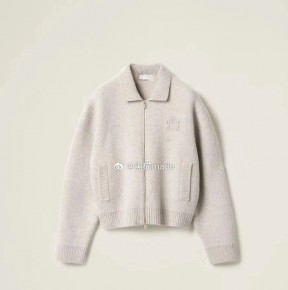 [공용] 미ㅇ미우 셰틀랜드 울 앤 캐시미어 지퍼 가디건