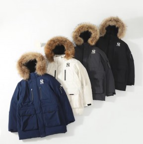 [공용] 고프코어 후드 FUR 미드 구스 패딩 4컬러