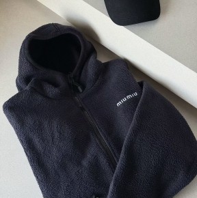 [공용] 미ㅇ미우 코튼 플리스 후드 집업